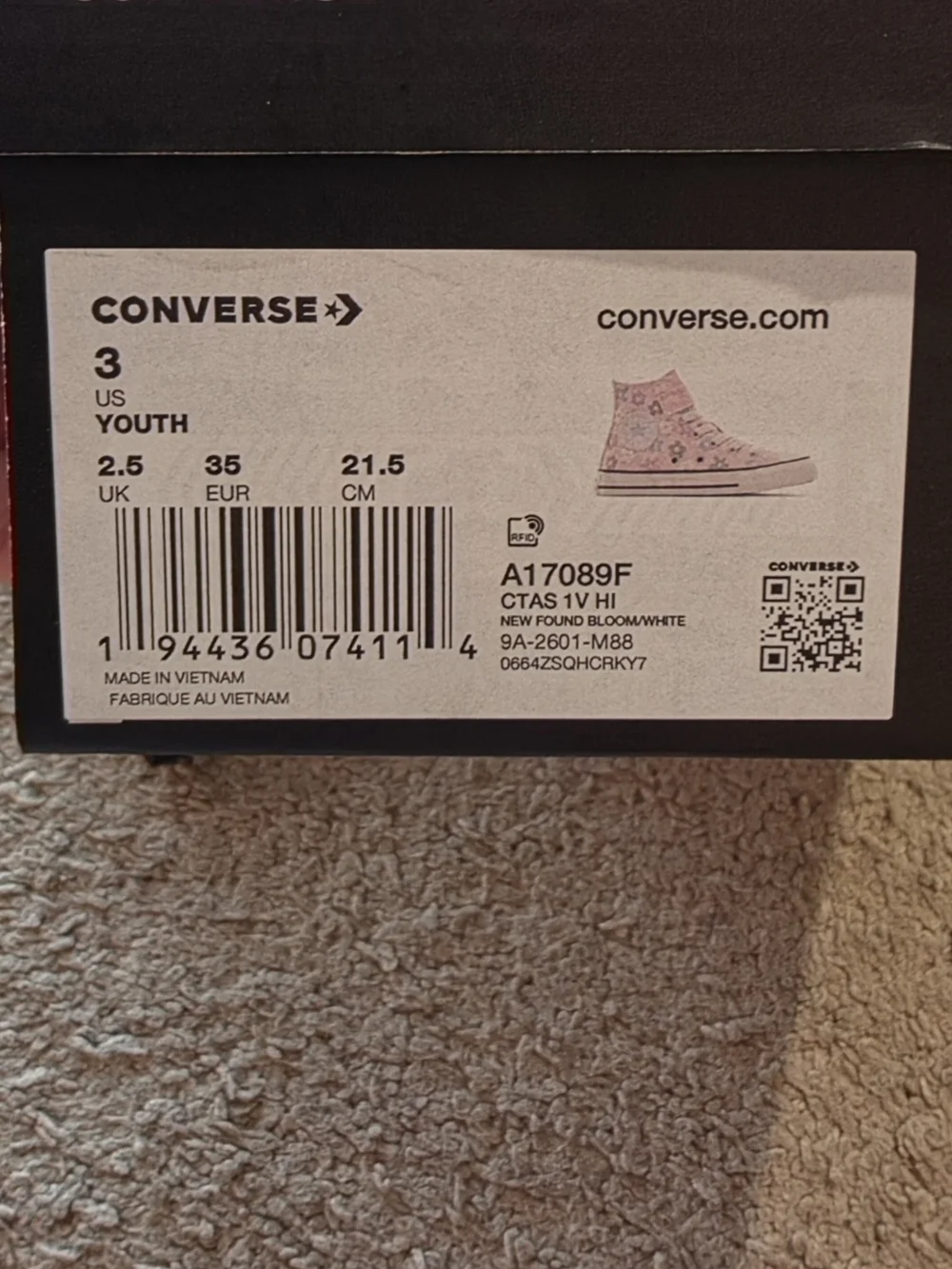 Converse Kids Pink High-Top Sneakers with Floral Print